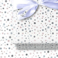 Modern Winter Holiday Gift Wrap, Pastel Snowflake Wrapping Paper, Delicate Snowflake Wrapping Paper, Adorable Christmas Present Paper Roll
