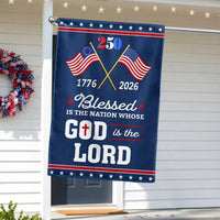 250 Years America Garden Flag 1776-2026 | Blessed Nation Patriotic Design | Double-Sided Polyester | Outdoor Home Decor Gift