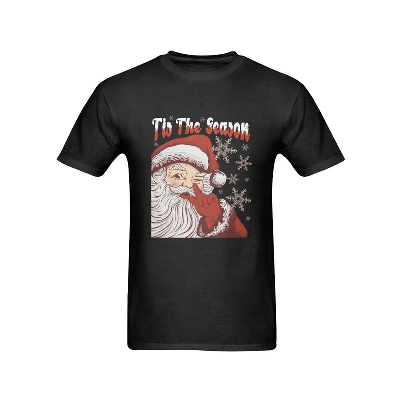 Vintage Christmas Holiday Graphic Tee, Tis the Season Santa Claus Shirt, Retro Xmas Santa T-Shirt, Mens Winter Festive Tee Present