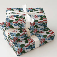 Botanical Holiday Gift Wrap, Watercolor Berry Wrapping Paper, Festive Floral Christmas Wrapping Paper, Winter Berry Gift Wrap Roll