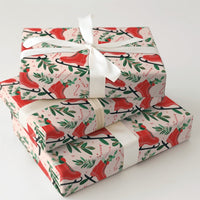 Candy Cane Holiday Gift Wrap, Retro Red Ice Skates Wrapping Paper, Christmas Foliage Wrapping Paper, Pink Winter Holiday Present Wrap Roll