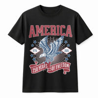 America 250 Years T-Shirt | Patriotic Eagle Graphic 1776-2026 | Soft 100% Cotton Premium Tee | Independence Day Celebration Gift for Patriots