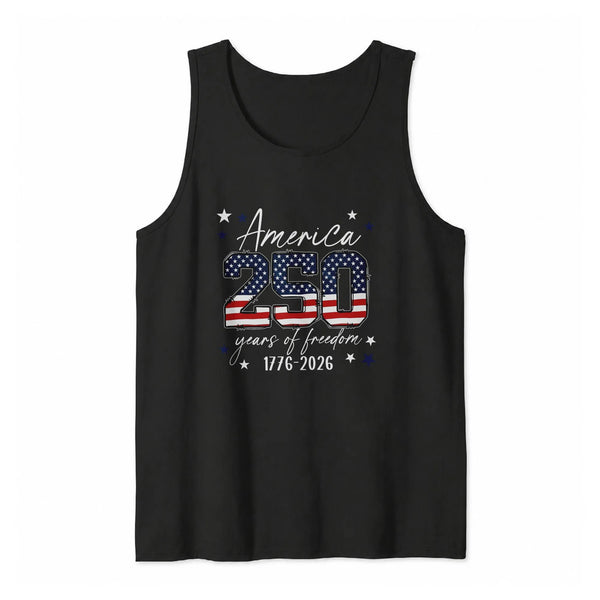 USA 250th Anniversary Tank Top | America 250 Years of Freedom 1776-2026 Graphic | Soft Breathable Fabric | Patriotic 4th of July Family Matching Summer Outfit
