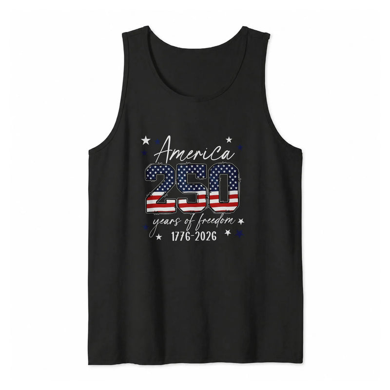 USA 250th Anniversary Tank Top | America 250 Years of Freedom 1776-2026 Graphic | Soft Breathable Fabric | Patriotic 4th of July Family Matching Summer Outfit