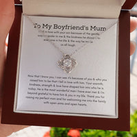 Boyfriend's Mum Love Knot Necklace, Boyfriend Mum Necklace, Mother of Boyfriend Present Necklace, Bonus Mum Keepsake, Christmas Birthday Present