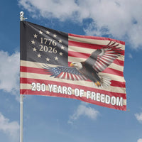 Patriotic 250 Years of Freedom House Flag | American Eagle 1776-2026 Semiquincentennial Banner | Double-Sided Premium Polyester | Proud American Home Decor Gift