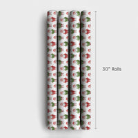 Adorable Christmas Gift Wrap, Watercolor Santa and Elf Wrapping Paper, Holiday Present Wrap, Whimsical Xmas Wrapping Paper, Festive Gift Wrap