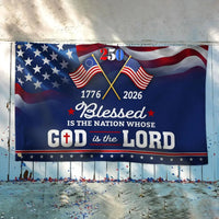 250 Years America Blessed Nation Flag | 1776-2026 Patriotic Grommet House Flag | UV-Resistant Polyester | Religious Americana Gift