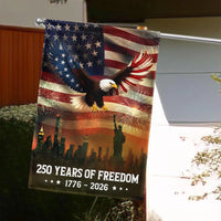 250 Years of Freedom Garden Flag | 1776-2026 American Anniversary Eagle & Statue of Liberty | Double-Sided Patriotic Outdoor Decor | Gift for Veterans & Patriots