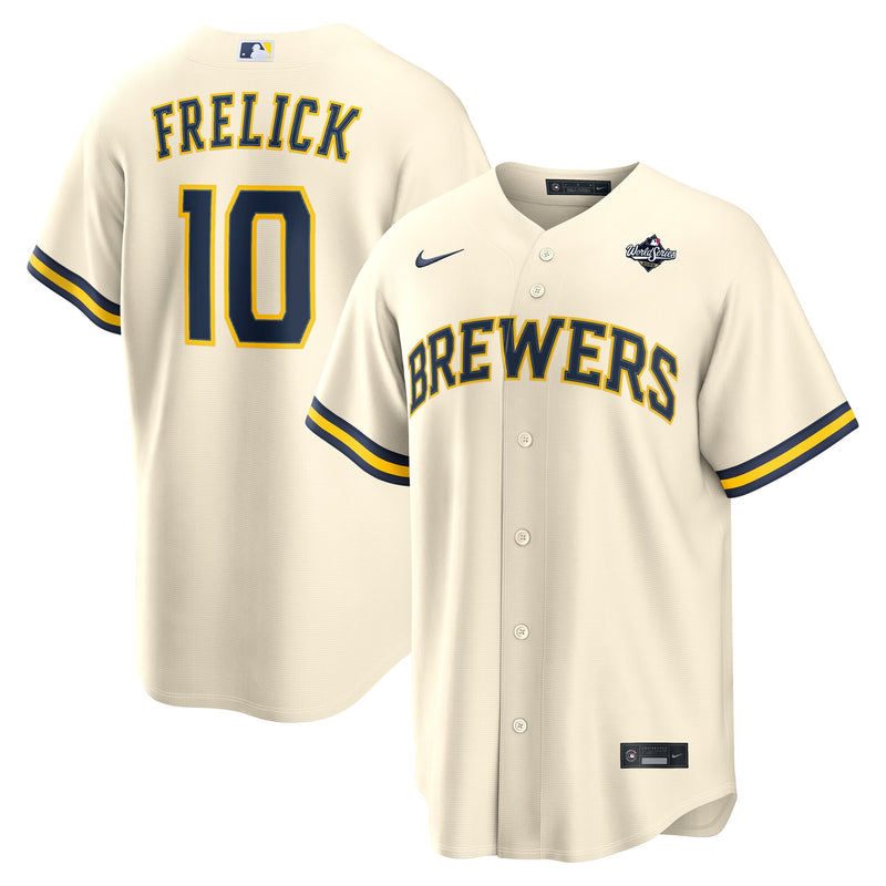 Milwaukee Brewers Sal Frelick Cream 2026 World Series Home Replica Jersey