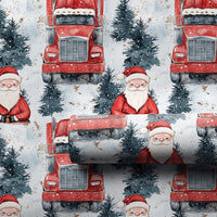 Big Rig Christmas Gift Wrap, Red Semi Truck Santa Wrapping Paper, Trucker Holiday Wrapping Paper, Winter Big Rig Festive Gift Wrap