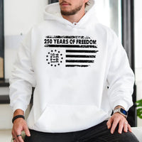 America 250 Years of Freedom Hoodie | 1776-2026 Patriotic Flag Graphic | Premium Cotton Blend Unisex Sweatshirt | USA Independence Celebration Gift