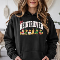 Humorous Dog Lover Holiday Hooded Sweatshirt, Reintriever Golden Retriever Christmas Hoodie, Retro Golden Retriever Hoodie, Dog Mom Present