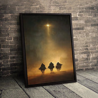 Star of Bethlehem Canvas Print, Three Wise Men Nativity Canvas Wall Art, Epiphany Christian Manger Wall Decor, Religious Christmas Present
