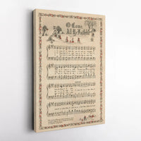 Christmas Hymn Canvas Art, O Come All Ye Faithful Canvas, Vintage Sheet Music Wall Art, Religious Holiday Canvas Print, Christmas Decor