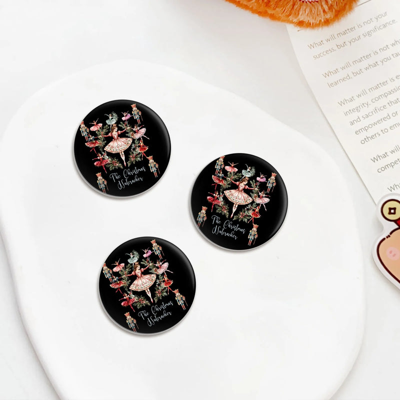 Christmas Ballet Watercolor Dancer Badge, Nutcracker Ballerina Pin Button, Holiday Season Nutcracker Metal Pin, Ballerina Present