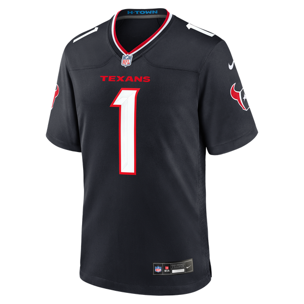 Houston Texans Number 1 Groom Nike Navy Game Jersey