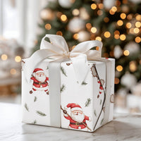 Lacrosse Sports Christmas Gift Wrap, Lacrosse Santa Wrapping Paper, Lacrosse Coach Holiday Wrapping Paper, Lax Santa Christmas Gift Wrap