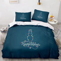 Christmas Bedding Set, Snowman Holiday Lights Duvet Cover Set, Winter Holiday Quilt Cover, Kids Microfiber Bedding, Festive Home Present