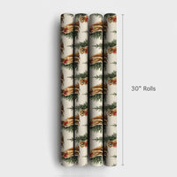 Dog with Red Bow Holiday Gift Wrap, Golden Retriever Christmas Wrapping Paper, Festive Puppy Wrapping Paper, Dog Lover Present Packaging