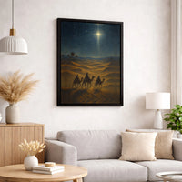 Star of Bethlehem Canvas Wall Art, Three Wise Men Canvas Print, Christian Nativity Scene Canvas, Religious Christmas Holiday Wall Decor