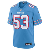 Tennessee Titans Anthony Hill Jr. Light Blue Team Game Jersey
