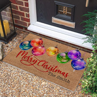 Custom Family Name Welcome Mat, Personalized Christmas Doormat, Holiday Front Entrance Doormat, Winter Porch Doormat, Xmas Decor Present