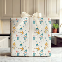 Whimsical Snowman Gift Wrap, Adorable Snowman Wrapping Paper, Festive Holiday Wrapping Paper, Christmas Snowman Paper, Winter Kids Present Wrap