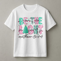 Matthew 5, Be the Light Shirt, 14 Christian T-Shirt, Plaid Christmas Tree Graphic Tee, Faith Based Holiday Tee, Christian Christmas Present