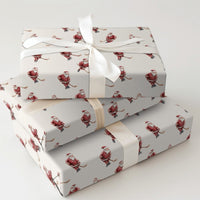 Ice Hockey Christmas Gift Wrap, Hockey Santa Wrapping Paper, Watercolor Santa Present Paper, Winter Sports Holiday Wrap, Hockey Fan Gift Wrap