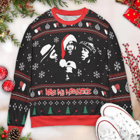 Humorous Sarcastic Holiday Sweater, Kiss My Mistletoe Ugly Christmas Sweatshirt, Retro Adult Xmas Crewneck, Holiday Party Pullover