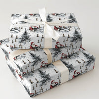 Watercolor Chess Gift Wrap Paper, Santa Playing Chess Christmas Wrapping Paper, Winter Holiday Wrapping Paper, Xmas Gift Wrap for Players