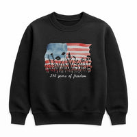 Patriotic Wildflower Sweatshirt | America 250 Years of Fredom Watercolor Flag Floral Art | Soft Cotton Blend Pullover | Gift for Patriotic Women