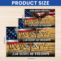 Patriotic Eagle Cross House Flag | We The People 250 Years of Freedom | Double-Sided Polyester | God Bless America Outdoor Decor