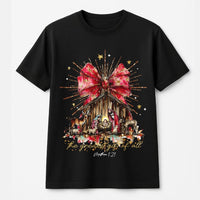 The Greatest Present of All Christian Graphic Tee, Nativity Scene T-Shirt, Jesus Holy Night Shirt, Religious Christmas Holiday Apparel Present