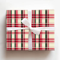Red and Green Tartan Gift Wrap, Christmas Plaid Gift Wrapping Paper, Traditional Holiday Gift Wrapping Paper, Classic Winter Present Wrap