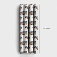 Retro Christmas Holiday Gift Wrap, Vintage Snowman Wrapping Paper, Winter Wonderland Wrapping Paper