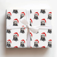Santa Hat Pup Holiday Gift Wrap, Baby Seal Christmas Wrapping Paper, Adorable Winter Animal Wrapping Paper, Festive Ocean Theme Wrapping Paper