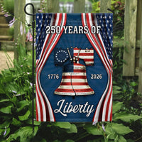 250 Years of Liberty Garden Flag | Betsy Ross 1776-2026 Commemorative Design | Double-Sided Polyester | American Patriotic Decor Gift