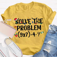 Humorous Math Christmas Shirt, Solve the Problem Math Teacher T-Shirt, Holiday Math Teacher Tee, School Educator Graphic T-Shirt, Teacher Present