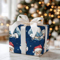Medical Scrubs Santa Gift Wrap, Doctor Santa Christmas Wrapping Paper, Nurse Holiday Wrapping Paper, Healthcare Worker Xmas Gift Wrap