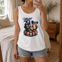 Patriotic 4th of July Dog Tank Top | Funny USA 250 Years Beer Puppy Graphic | Premium Soft Breathable Sleeveless Shirt | Independence Day Gift for Dog Lovers