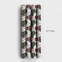 Rustic Off Road Wrapping Paper Roll, Santa Riding ATV Wrapping Paper, Outdoorsy Christmas Gift Wrap, Snow Holiday ATV Wrapping Paper Roll
