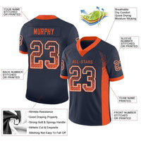 Custom Football Jersey - Navy Orange-White Drift Fashion