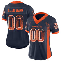 Custom Football Jersey - Navy Orange-White Drift Fashion