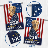 Patriotic Labrador Garden Flag | 250 Years of Freedom Anniversary 1776-2026 | Double-Sided American Flag Dog Decor | Gift for Lab Lovers