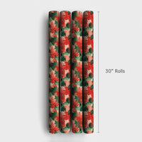 Abstract Christmas Gift Wrap, Red and Green Watercolor Wrapping Paper, Modern Painterly Holiday Paper, Festive Present Wrap for Winter Presents