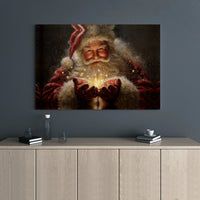 Magical Christmas Glowing Canvas, Santa Claus Canvas Wall Art, Holiday Decor Wall Art, Festive Christmas Home Decor