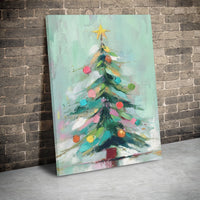 Impressionist Holiday Canvas Painting, Abstract Christmas Tree Canvas Wall Art, Festive Winter Home Decor Digital Download Xmas Present