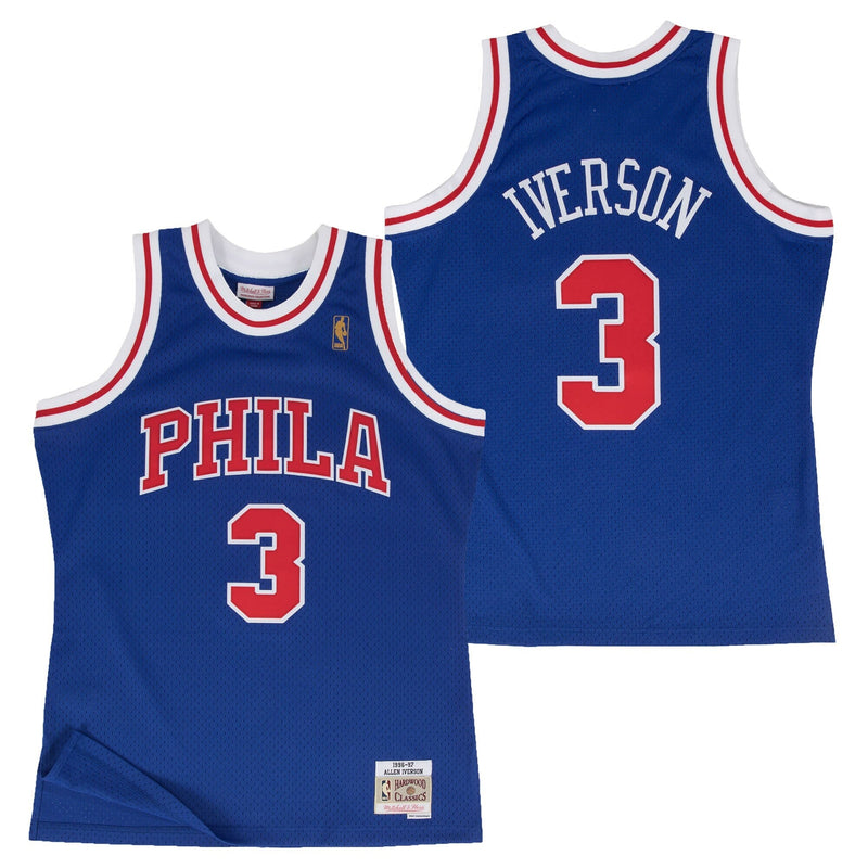 Philadelphia 76ers Allen Iverson 1997 Hardwood Classics Alternate Swingman Jersey - Blue